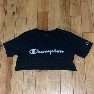champion black cropped top xs